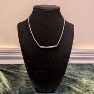 Vintage Monet Silver Tone Chain Curve Necklace